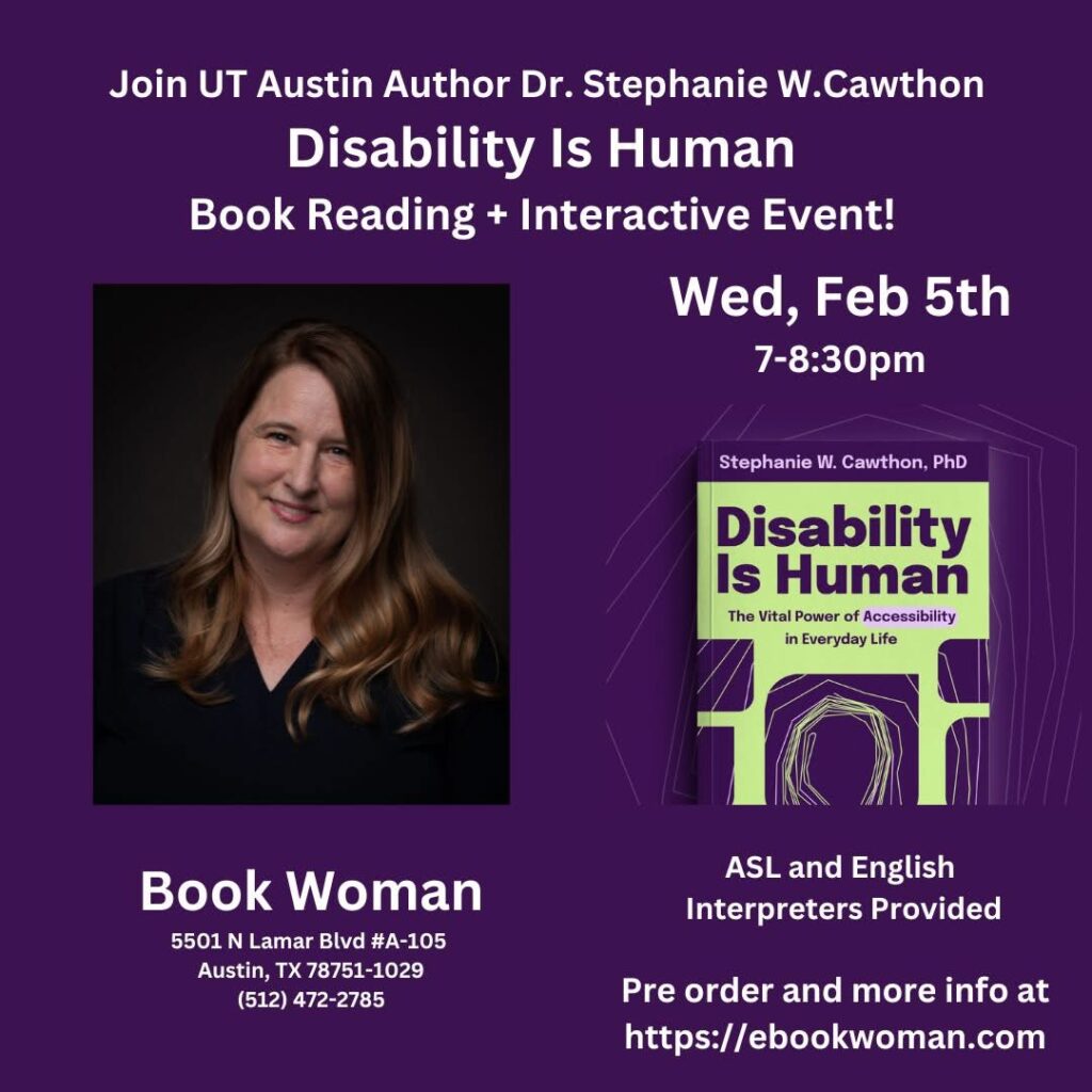 A flyer with the information for a book event on February 5